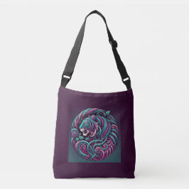 Kleurrijke Swirly Tiger Crossbody Tas