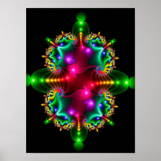 Kleurrijke Symmetrie Fractal Poster (Voorkant)
