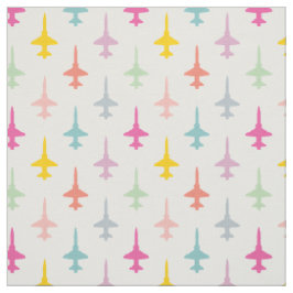 Kleurrijke T-38 Talon Fighter Jet Pattern Pastel Stof