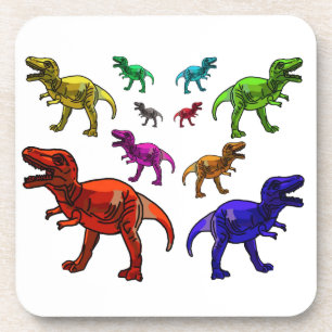 Kleurrijke T-Rex Bier Onderzetter