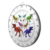 Kleurrijke T-Rex Dartbord (Voorkant Rechts)