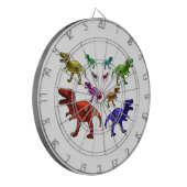 Kleurrijke T-Rex Dartbord (Voorkant Links)