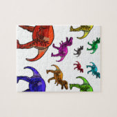Kleurrijke T-Rex Legpuzzel (Horizontaal)