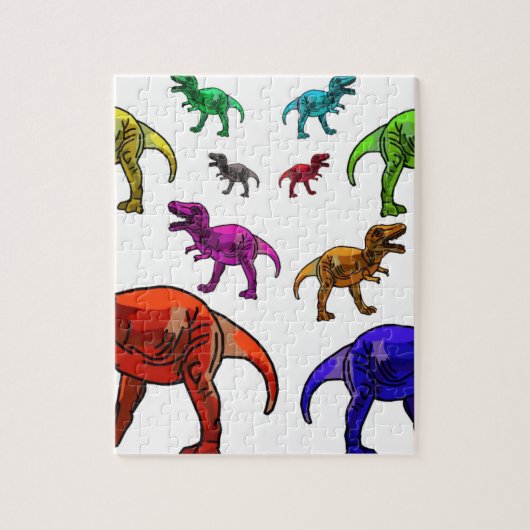 Kleurrijke T-Rex Legpuzzel (Verticaal)