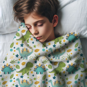 Kleurrijke T Rex Patroon Naam Dinosaurus Fleece Deken