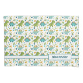 Kleurrijke T Rex patroonnaam dinosaurus Kussensloo Kussensloop (Voorkant)