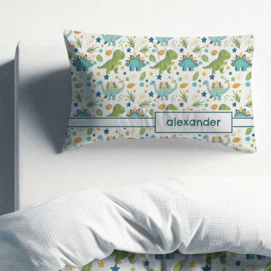 Kleurrijke T Rex patroonnaam dinosaurus Kussensloo Kussensloop