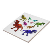 Kleurrijke T-Rex Tegeltje (Zijkant)