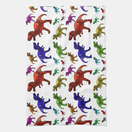 Kleurrijke T-Rex Theedoek (Verticaal)