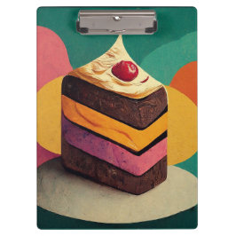 Kleurrijke taart ontworpen klembord