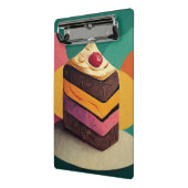 Kleurrijke taart ontworpen mini klembord (Angled2)