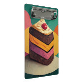 Kleurrijke taart ontworpen mini klembord (Schuin)