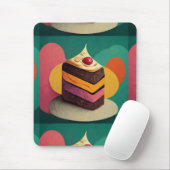 Kleurrijke taart ontworpen muismat (Met muis)