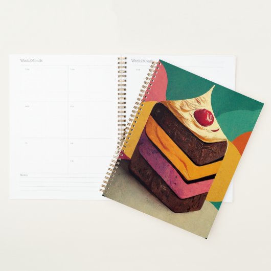 Kleurrijke taart-ontworpen standaard planner (Display)