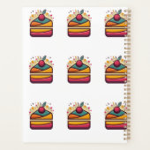 Kleurrijke taart-ontworpen standaard planner (Achterkant)