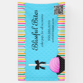 Kleurrijke taart Pop met QR-code Spandoek (Verticaal)