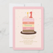 Kleurrijke taart Sparkle Baby draaien een verjaard Kaart (Voorkant)