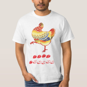 Kleurrijke TACO Kip uit vroeger tijden T-shirt
