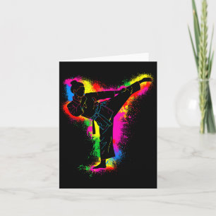 Kleurrijke Taekwondo Martial Arts Vrouwen Meisje K Kaart