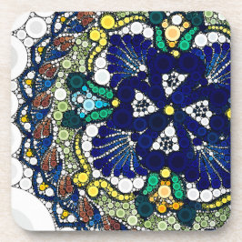 kleurrijke talavera aardewerk Mexicaans blauw foto Bier Onderzetter