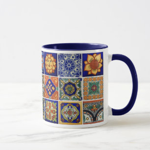 Kleurrijke Talavera Tegel - Porseleinen Koffie Gif Mok
