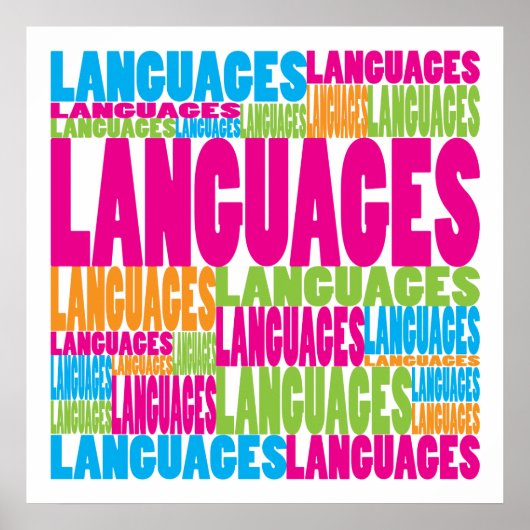 Kleurrijke talen poster (Voorkant)