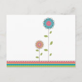 Kleurrijke Tall Flowers Save the Date Briefkaart (Achterkant)