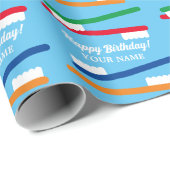Kleurrijke tandenborstel patroon aangepaste verjaa cadeaupapier (Rol Hoek)