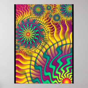 Kleurrijke Tandwielen Abstract Poster