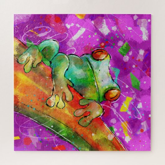 Kleurrijke tandwielkikker - Abstract Legpuzzel (Horizontaal)
