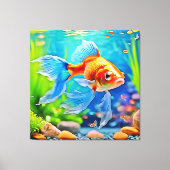 Kleurrijke tank goudvis ontwerp canvas afdruk (Voorkant)