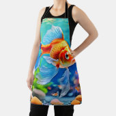Kleurrijke tank goudvis ontwerp schort (Insitu)