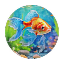 Kleurrijke tank goudvis ontwerp