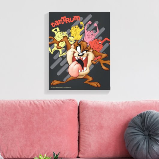 Kleurrijke "Tantrum" TAZ™ Canvas Afdruk (Insitu (Woonkamer))