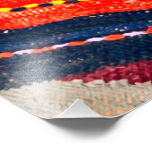 Kleurrijke tapijten en rode kussens foto afdruk (Hoek)