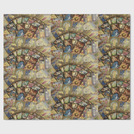 Kleurrijke Tarot Card Deck Spread Illustratie Cadeaupapier (Vlak)