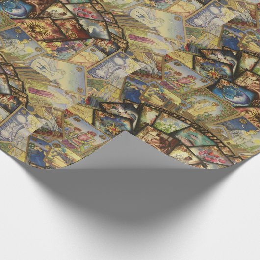 Kleurrijke Tarot Card Deck Spread Illustratie Cadeaupapier (Hoek)