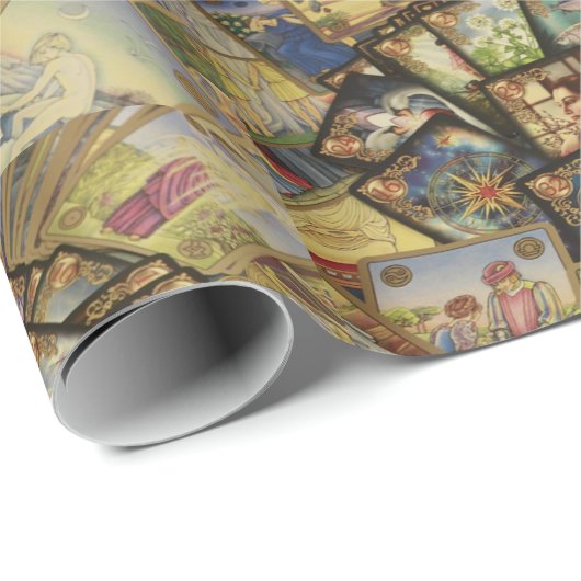 Kleurrijke Tarot Card Deck Spread Illustratie Cadeaupapier (Rol Hoek)