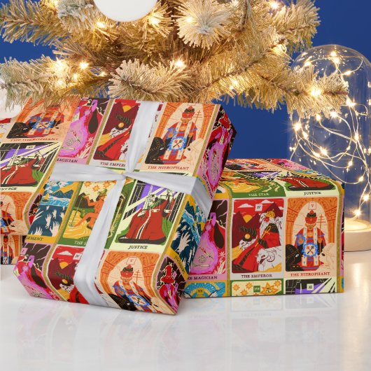 Kleurrijke Tarot Kaart illustraties Cadeaupapier (Feestdagen)