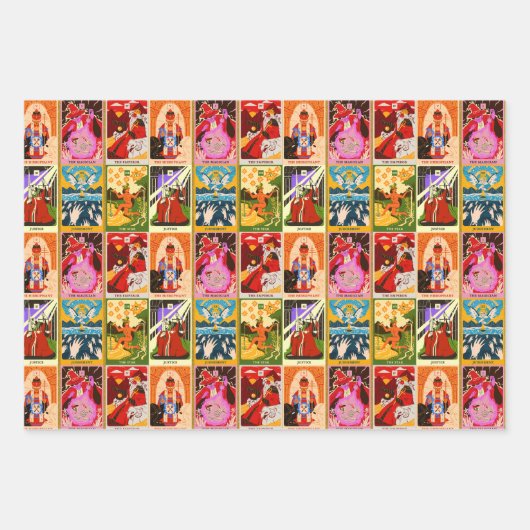 Kleurrijke Tarot Kaart illustraties Inpakpapier Vel (Voorkant)