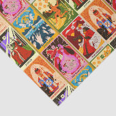 Kleurrijke Tarot Kaart illustraties Tissuepapier (Detail)