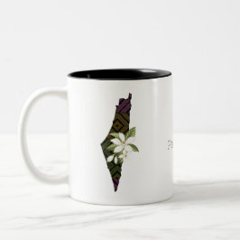 Kleurrijke Tatreez kaart van Palestina Tweekleurige Koffiemok