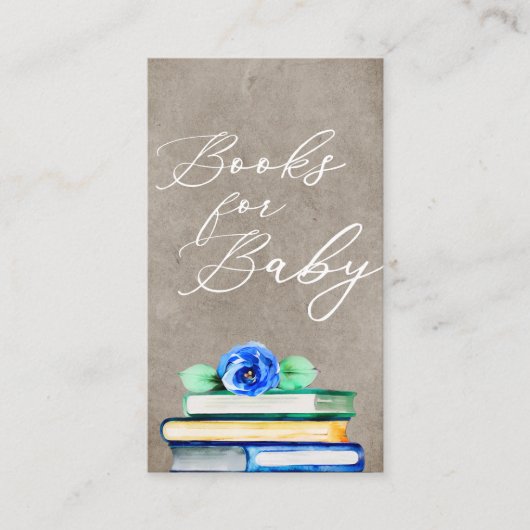 Kleurrijke & Taupe Bloemige Waterverf Boeken voor  Informatiekaartje (Voorkant)