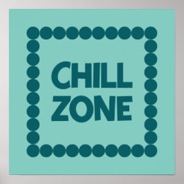 Kleurrijke Teal Chill Zone Slaapkamer, Studentenhu Poster