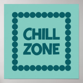 Kleurrijke Teal Chill Zone Slaapkamer, Studentenhu Poster