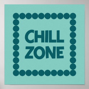 Kleurrijke Teal Chill Zone Slaapkamer, Studentenhu Poster