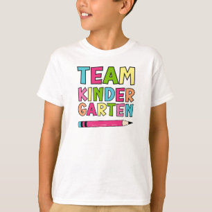 Kleurrijke Team Kleuterschool - Eerste schooldag T-shirt