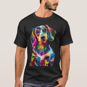 Kleurrijke teckel Dog Art voor Hondenliefhebbers  T-shirt