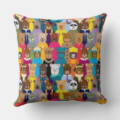 Kleurrijke Teddy Bears met veel professionals Kussen (Achterkant)