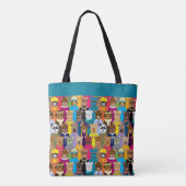 Kleurrijke Teddy Bears met veel professionals Tote Bag (Achterkant)